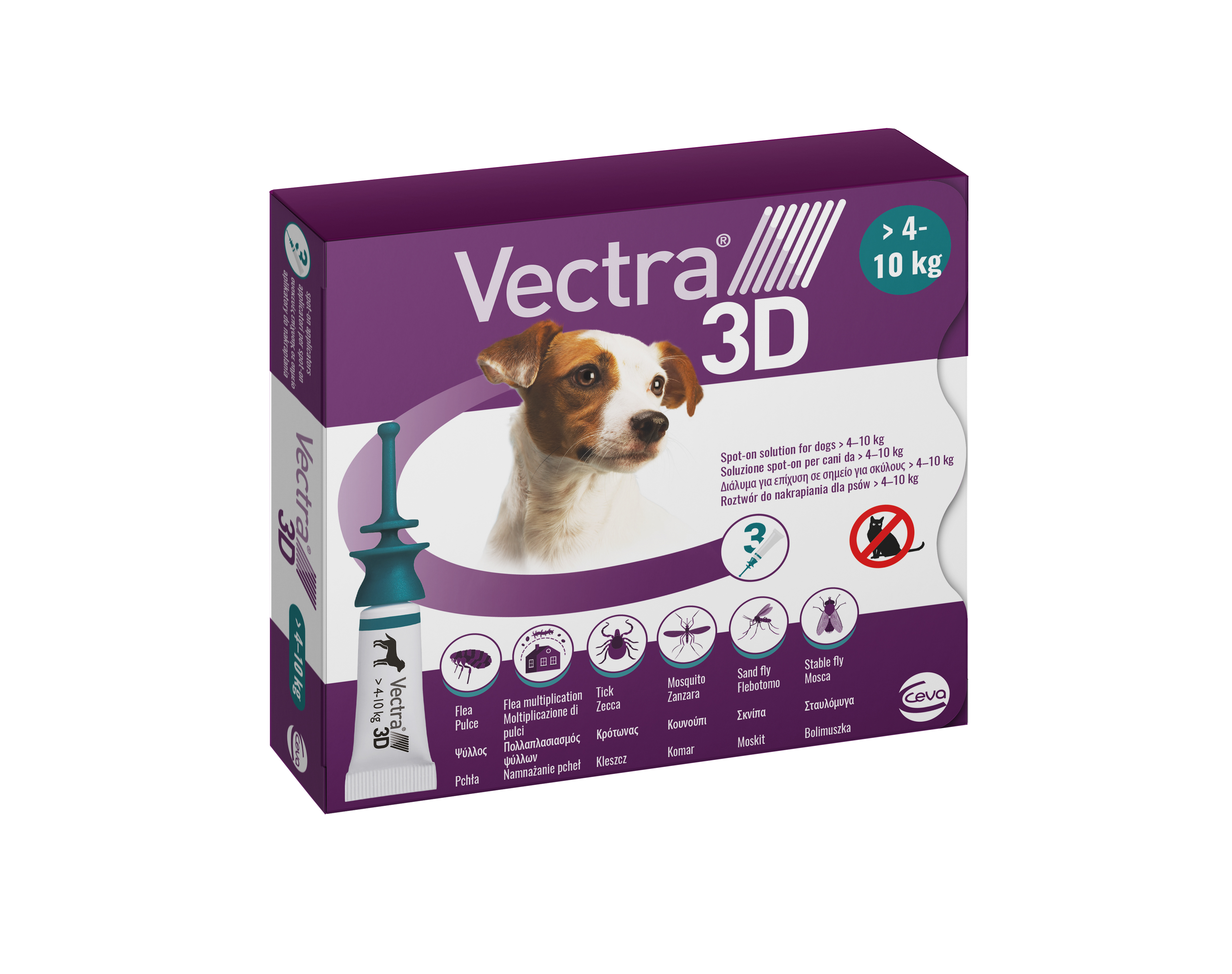 

ВЕКТРА 3D капли от блох и клещей для собак и щенков от 4-10 кг VECTRA 3D Ceva 1 упаковка Ceva BGL-VD-02-1