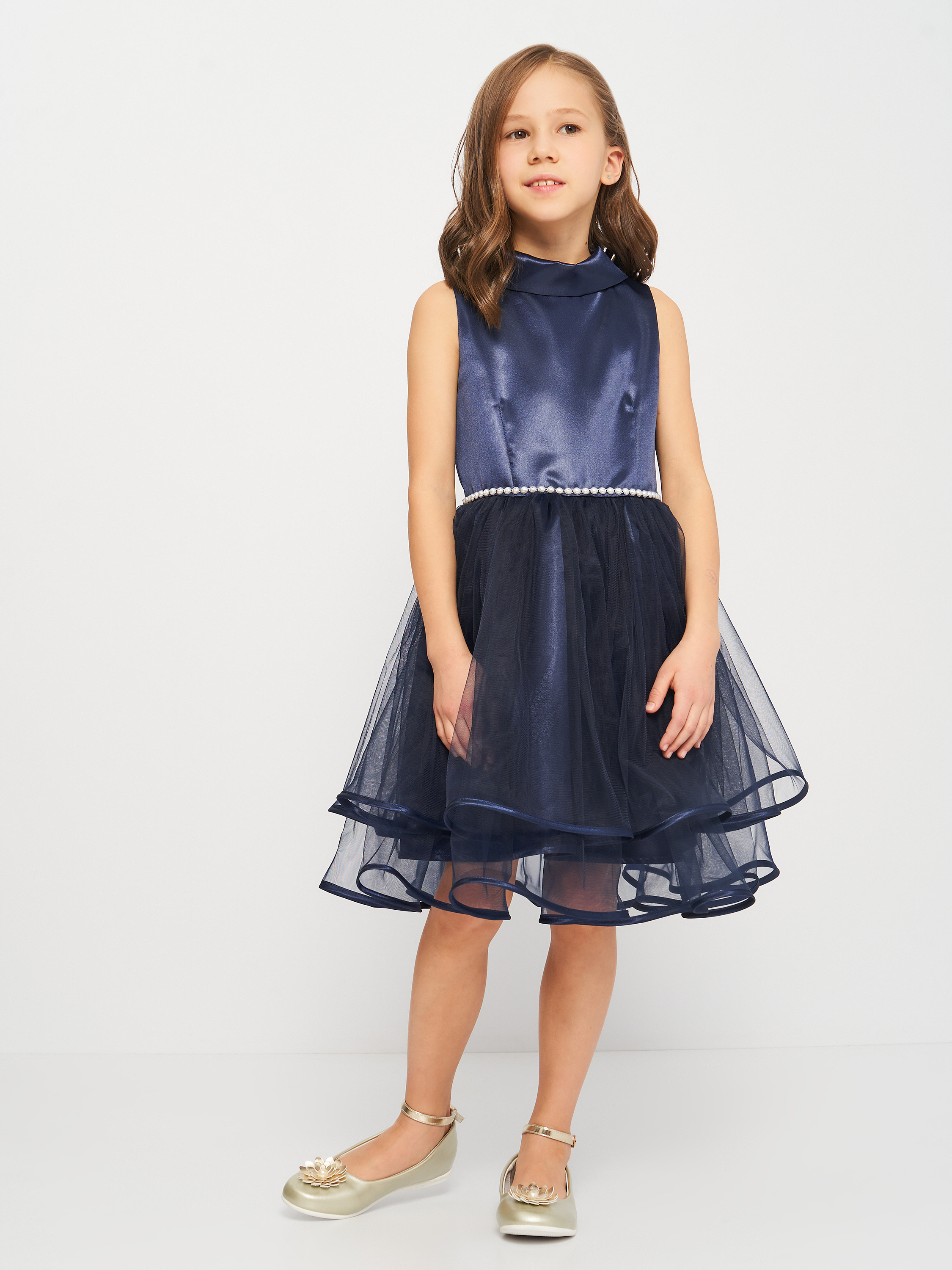 Акція на Підліткова літня святкова фатинова сукня для дівчинки Sasha 4336/12 146 см Синя від Rozetka