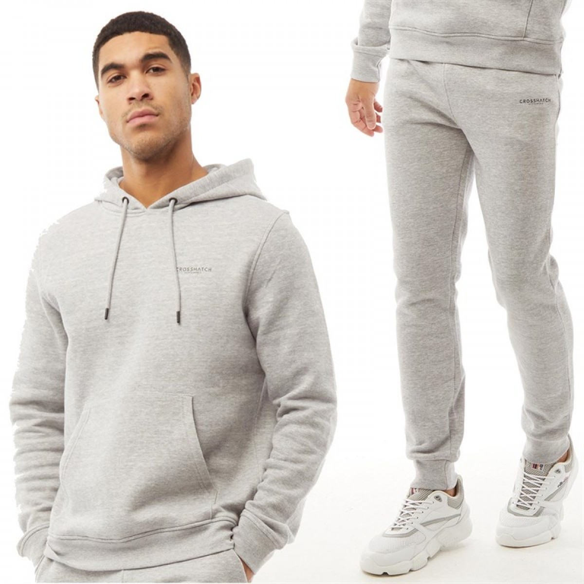 

Спортивный костюм Crosshatch Hoodie And Joggers Set Grey Marl Grey Marl, L (48)