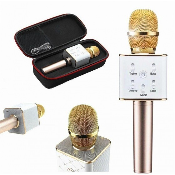 

Караоке микрофон Беспроводной портативный Bluetooth микрофон-караоке Q7 premium c чехлом (KJHGFGHJTGHDRR987676)