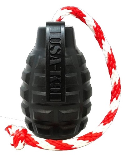 

Игрушка для собак USA-K9 MAGNUM GRENADE DURABLE RUBBER CHEW TOY, TREAT DISPENSER, REWARD TOY, TUG TOY, AND RETRIEVING TOY - BLACK MAGNUM L 11.7 x 7.6 см SodaPup BGL-SD-49
