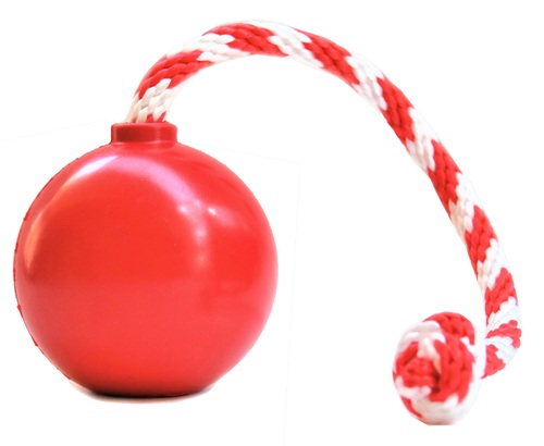 

Игуршка для собак мяч с канатом SodaPup Cherry Bomb RED M SodaPup BGL-SD-31