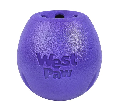

Игрушка для собак мяч с тайником для лакомств фиолетовая Rumbl Eggplant 10 см West Paw BGL-WP-106