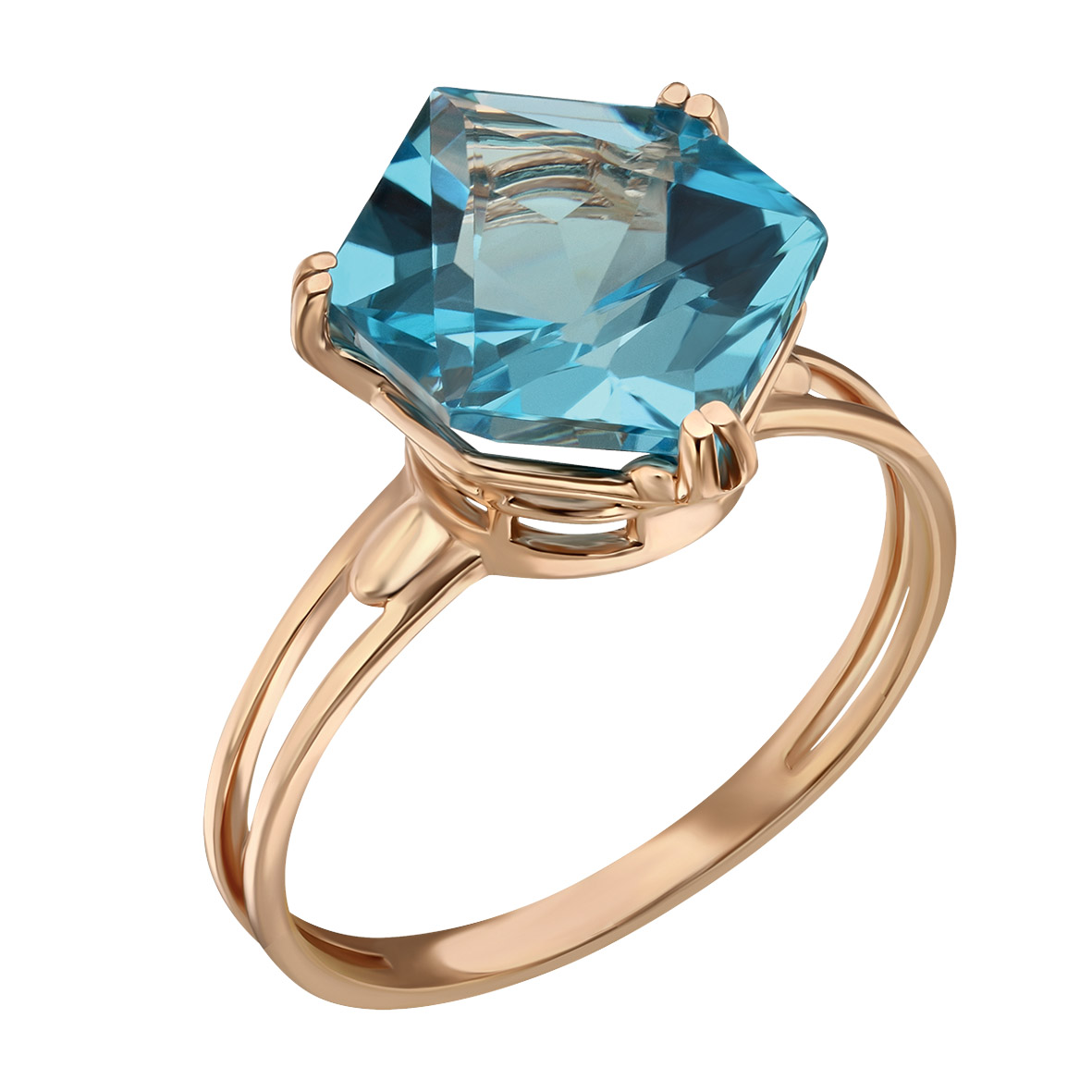 

Золотое кольцо с голубым топазом Tango Jewellery Company 361682 размер 18