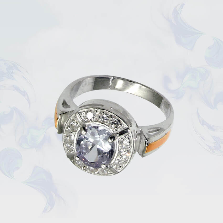 

Кольцо из серебра с золотыми вставками SilverUA модель 025 (размер 21,5)