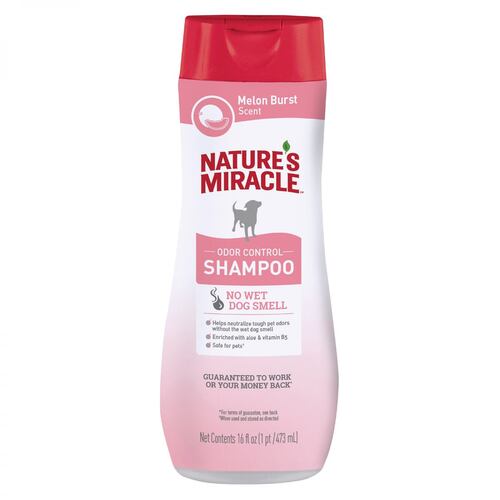 

Шампунь для собак для глубокой очистки шерсти с ароматом дыни 8in1 Odor Control Shampoo - Melon Burst Scent 473 мл Natures Miracle BGL-NM-250