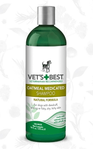 

Терапевтический Шампунь от перхоти, шелушения, для сухой кожи "Oatmeal Medicated Shampoo" 470 мл Vet's Best BGL-VB-01