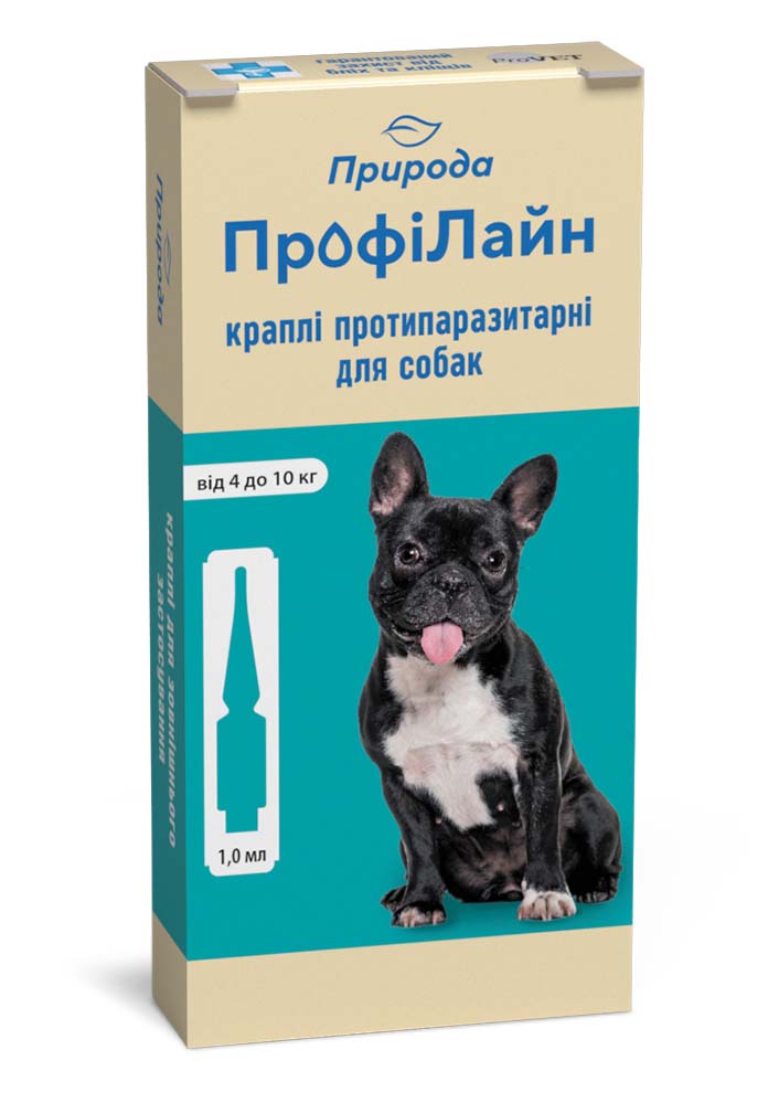 

Препарат против экто- и эндопаразитов ПрофиЛайн, для собак от 4 до 10 кг упаковка (4 пипетки) Природа BGL-PV-36