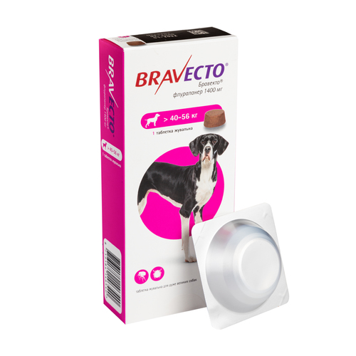 

Таблетки Бравекто от блох и клещей для собак 40 - 56 кг Bravecto 1 таблетка Bravecto BGL-BV-75
