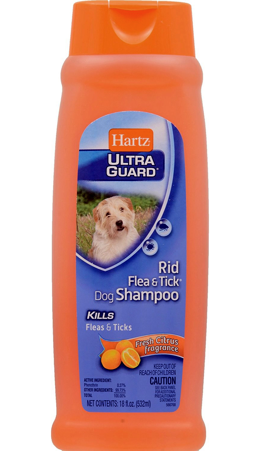 

Шампунь для собак от блох и клещей с ароматом свежего цитруса Ultra Guard Rid Flea & Tick Dog Shampoo, Fresh Citrus 532 мл Hartz BGL-HTZ-27