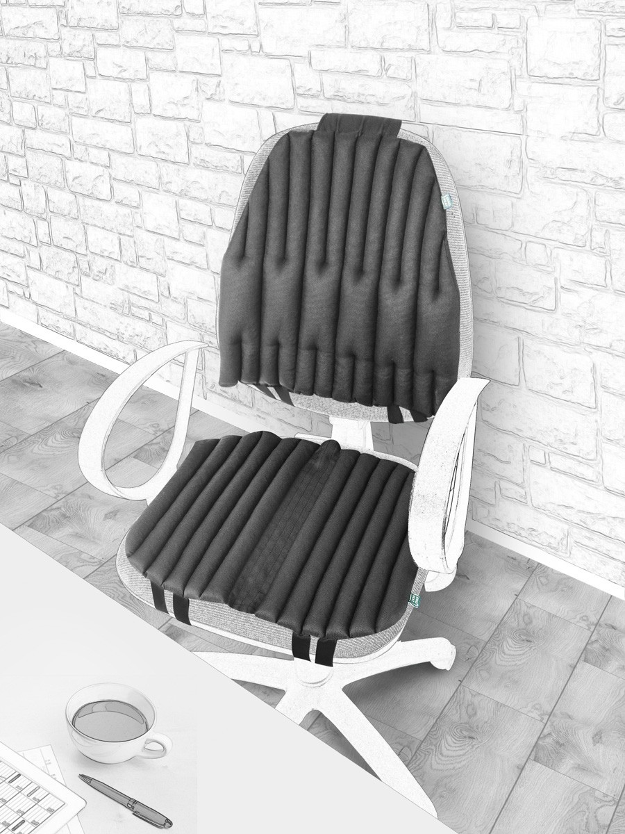 

Ортопедические подушки EKKO SEAT на офисное кресло. Комплект. Черный. OF-12G-102836