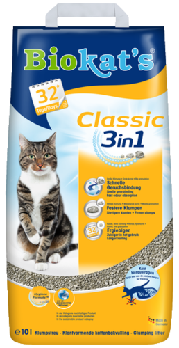 

"Classic 3in1" Комкующийся наполнитель для кошачьего туалета 10 л Biokats BGL-BK-05
