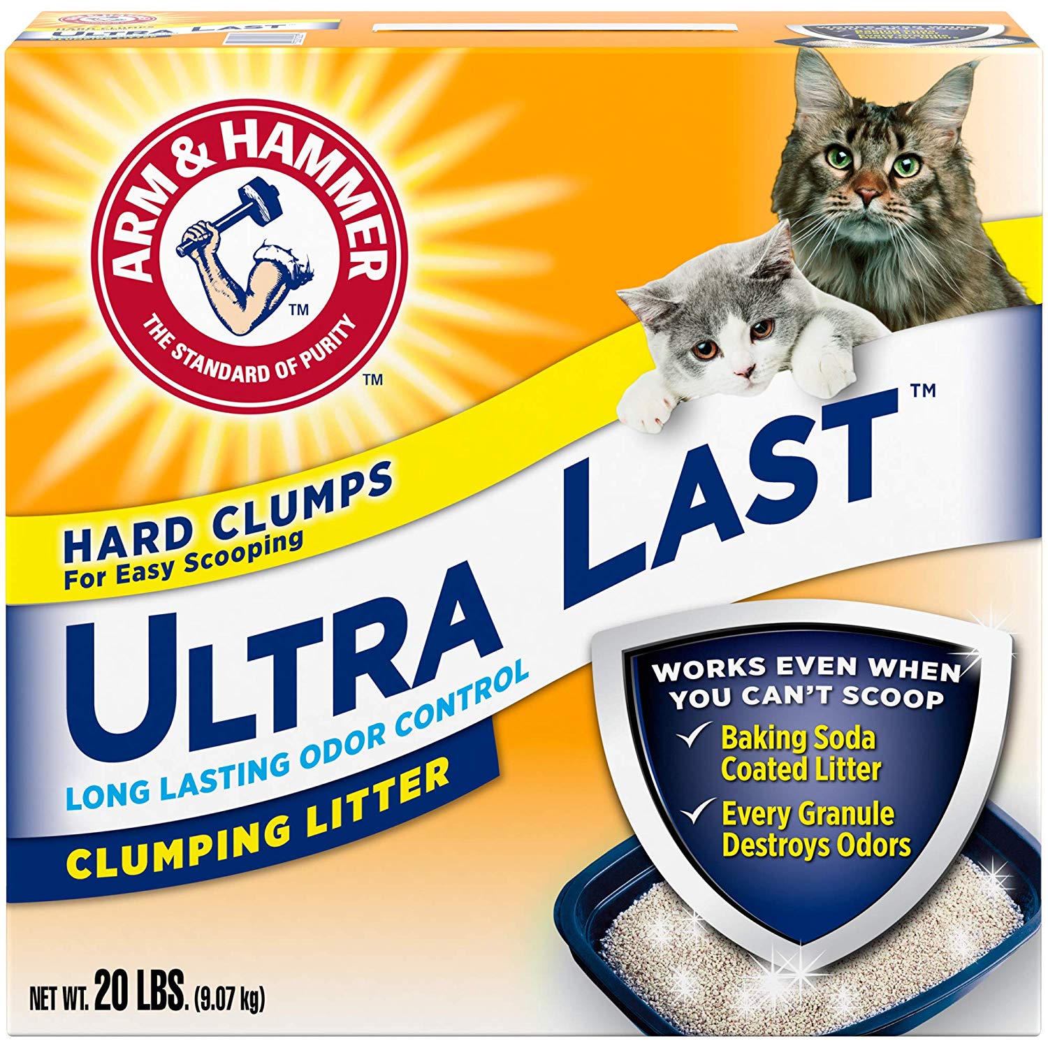 

Комкующийся наполнитель для котов и кошек ультра стойкий ARM & HAMMER™ Ultra Last™ Clumping Litter 9,07 кг Arm&Hammer BGL-AR-27
