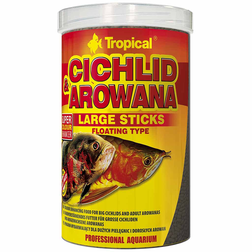 

Сухой корм для плотоядных цихлид в палочках Cichlid &Arowana Large Sticks TROPICAL 1 л - 300 г Tropical BGL-TL-51