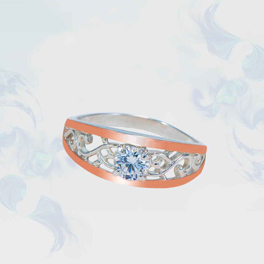 

Кольцо из серебра с золотыми вставками SilverUA модель 175 (размер 22)
