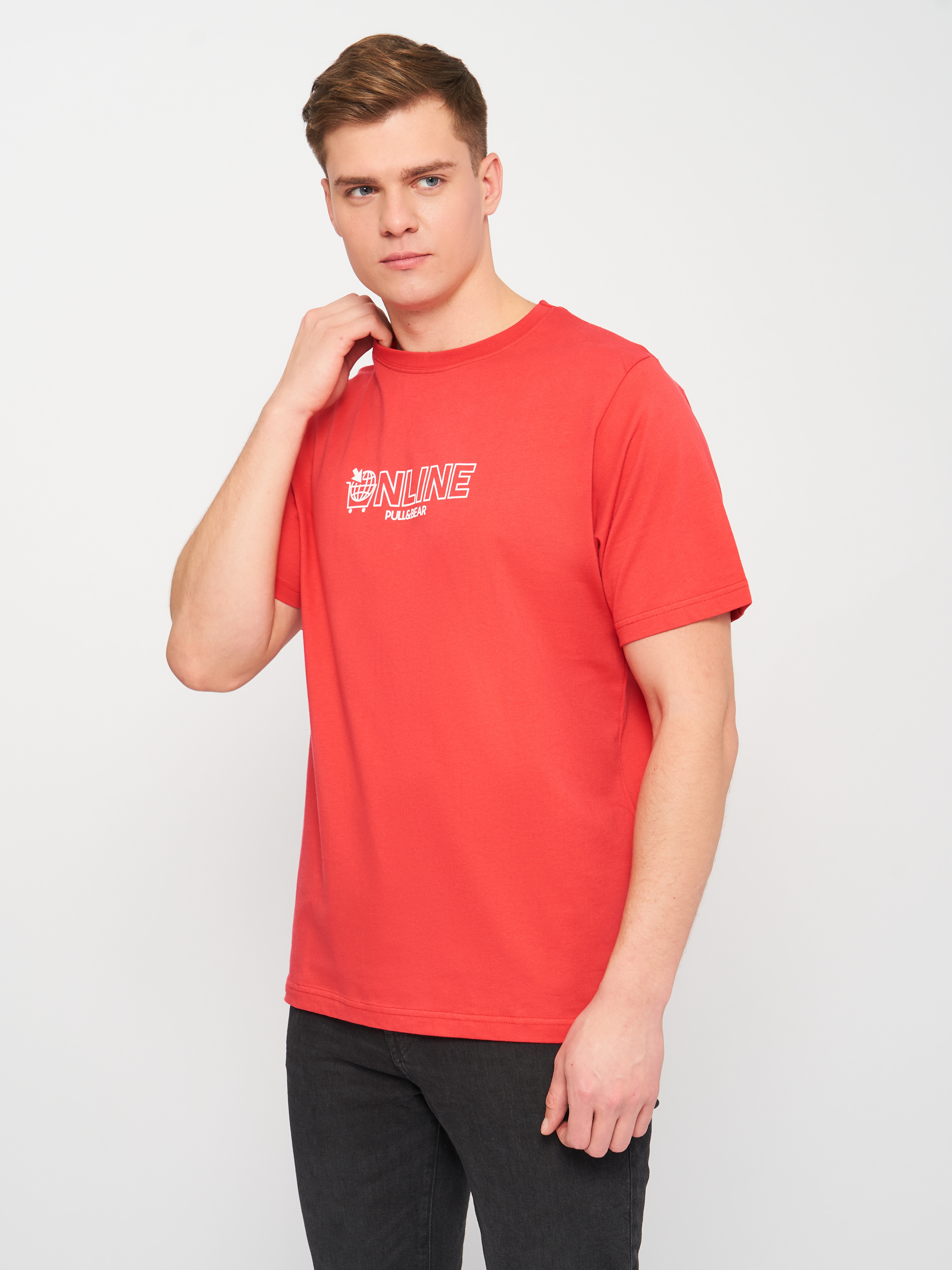 

Футболка Pull & Bear 5244/549/600  Красная, Футболка Pull & Bear 5244/549/600 L Красная