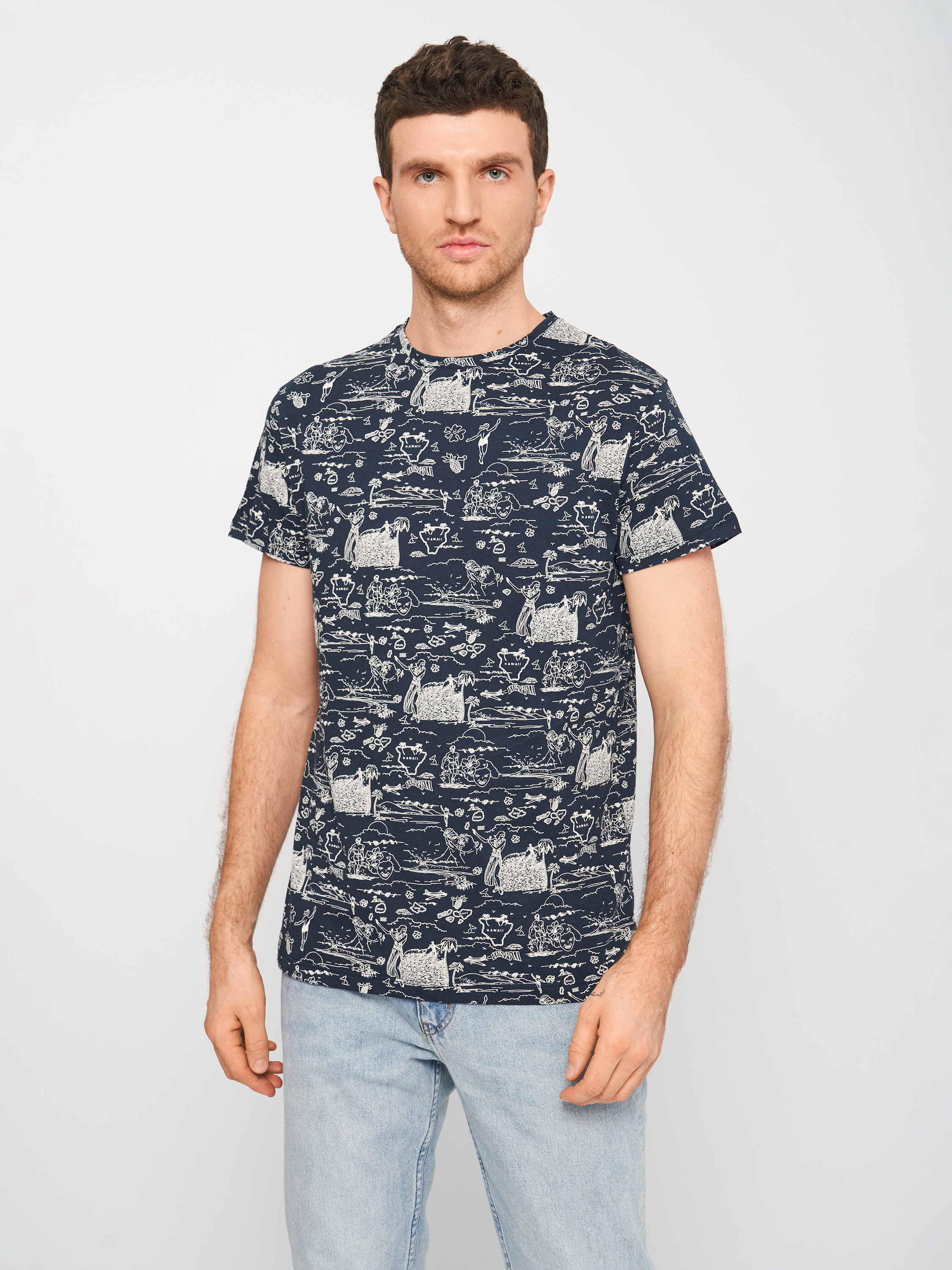 

Футболка Pull & Bear 9233/525/401  Синяя с принтом, Футболка Pull & Bear 9233/525/401 M Синяя с принтом