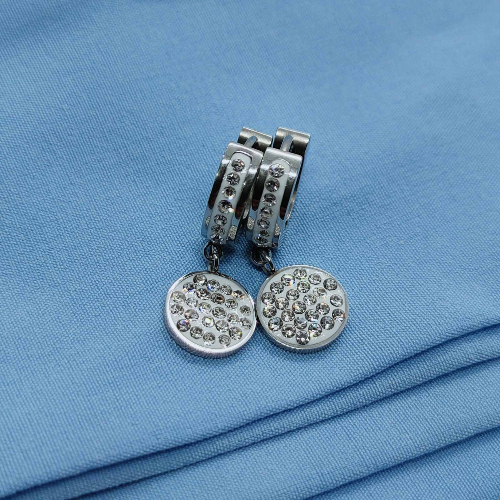 

Серьги Stainless Steel высота 25 мм ширина 10 мм серебристого цвета 120015