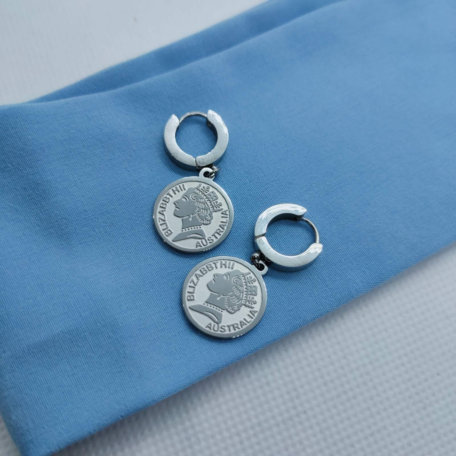 

Серьги Stainless Steel высота 35 ширина 15 мм серебристого цвета 120007
