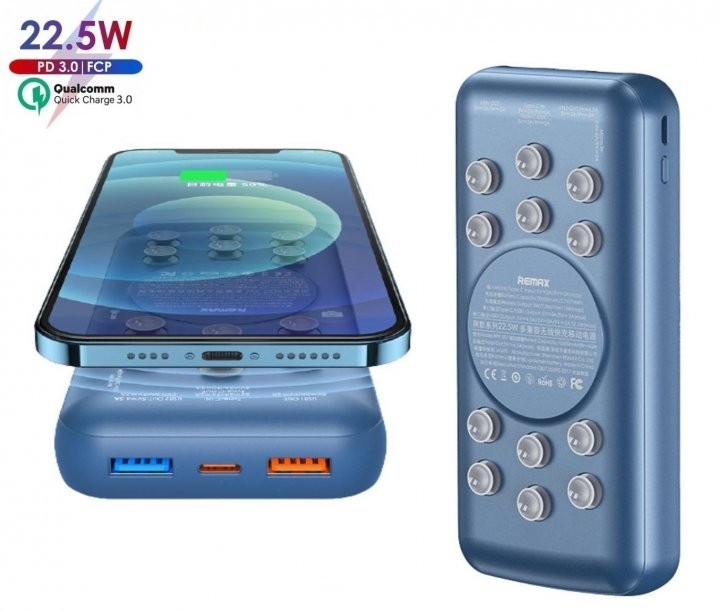 

Павербанк Remax Suction Cups 10000 mAh 22.5W Blue