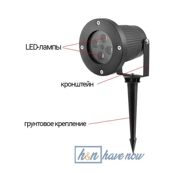 

Лазер диско 326-2, 12 цветных вкладышей, RGBW, питание от сети 220V, LED-лампы, влагозащита (000438682)