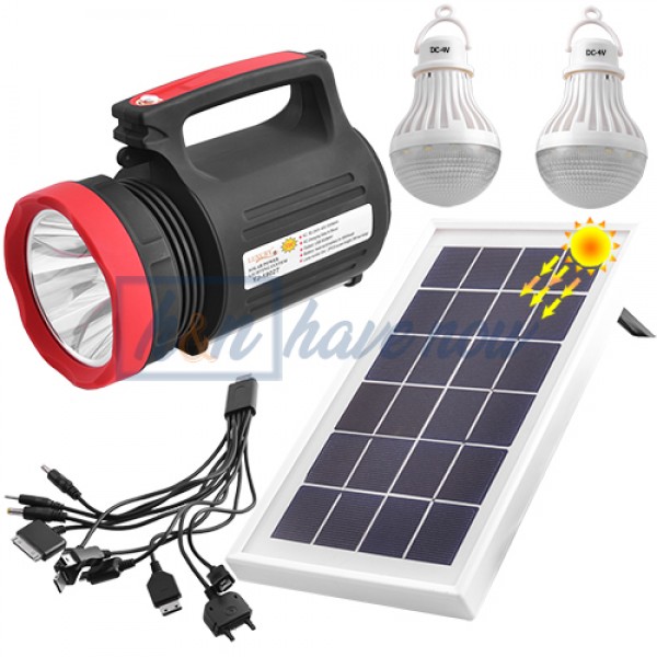 

Фонарь переносной Luxury 1902 T, 5W + 22 SMD LED, 2 лампы 3W, солнечная батарея, ЗУ 220V, встроенный аккумулятор, Power Bank, для рыбалки, охоты, туризма, чёрно-красный (001438627)