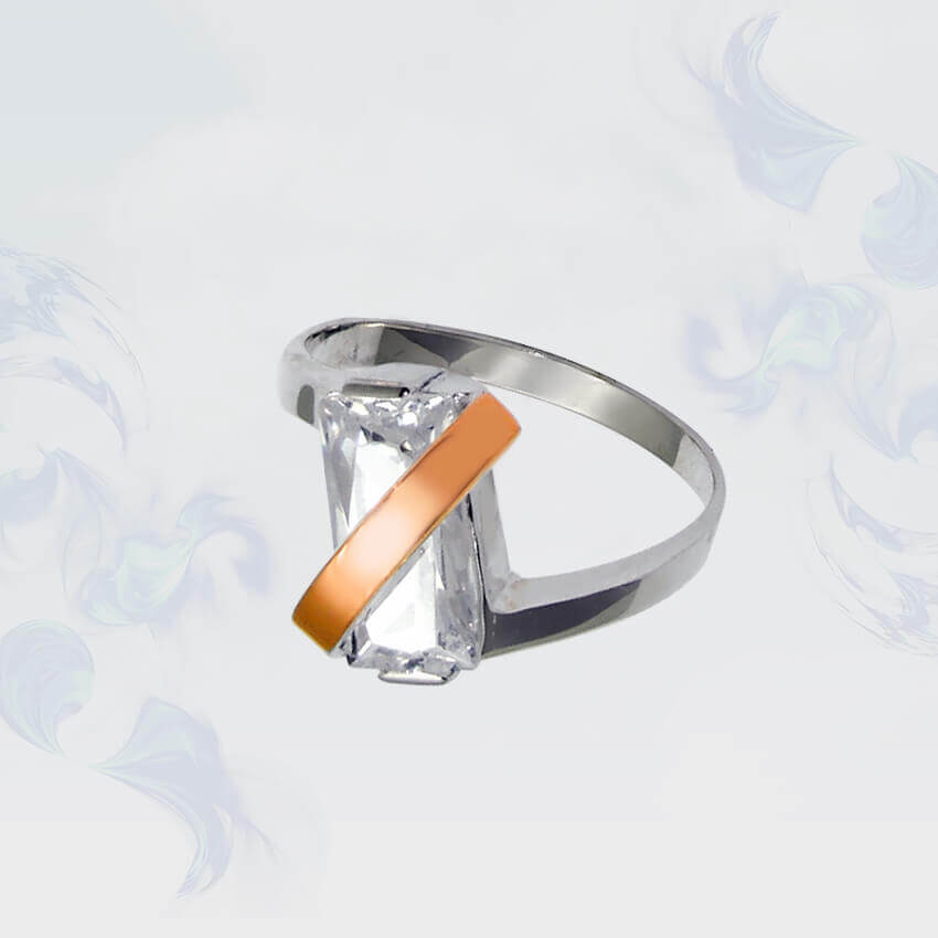 

Кольцо из серебра с золотыми вставками SilverUA модель 034 (размер 20)