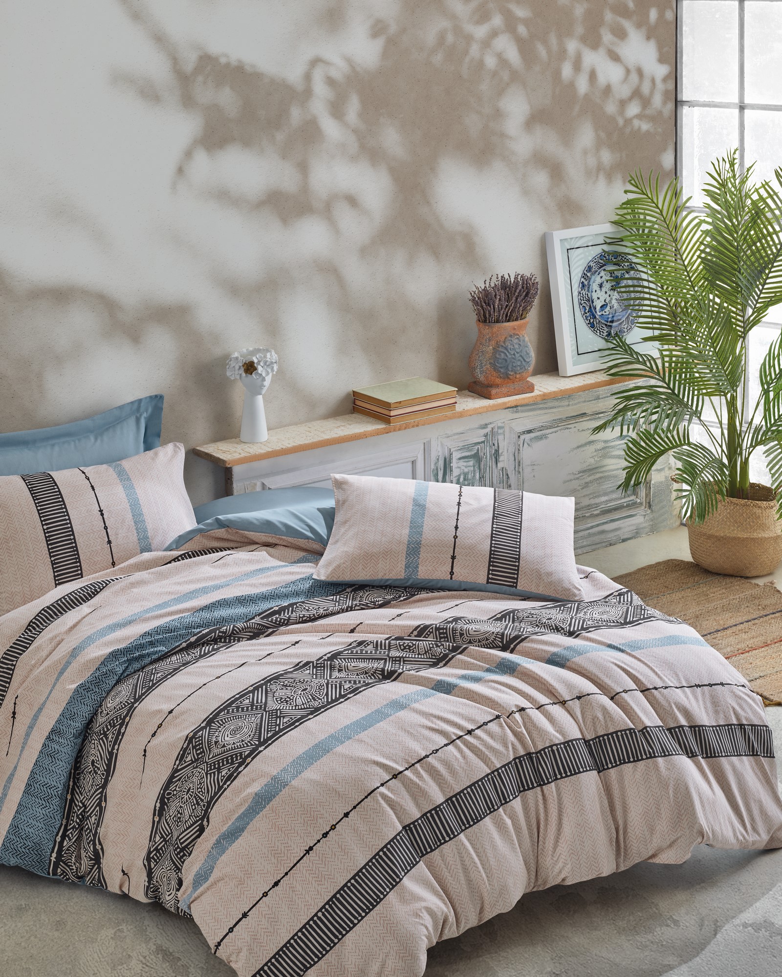 

Комплект постельного белья Cotton Box Ethnic Misti Mint 200x220 см
