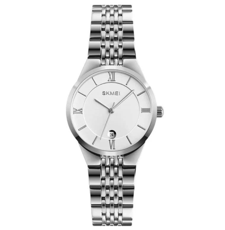 

Женские часы Skmei Q023 silver серебристые стальные