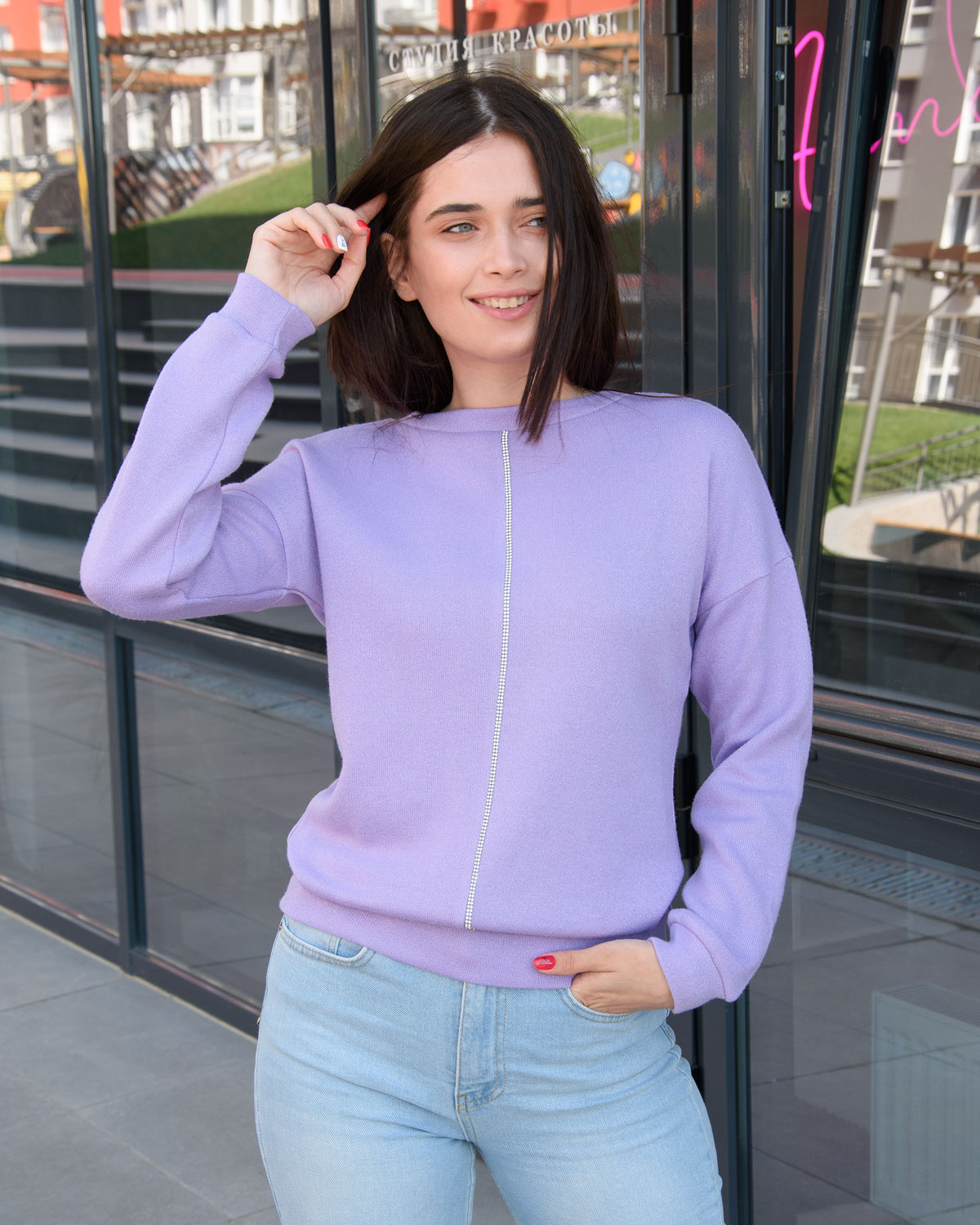 

Свитер INEDIT 0130  Lavender, Свитер INEDIT 0130 3XL Lavender