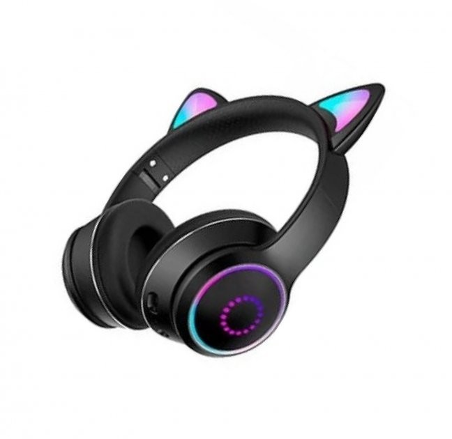 

Bluetooth-наушники Tucci Bright Motives Bluetooth 5.0/AUX/MicroSD с подсветкой кошачьих ушей black