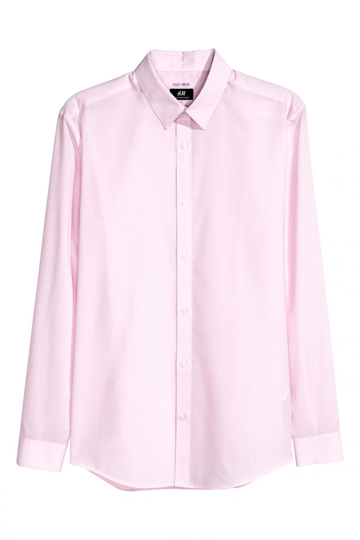 

Рубашка Easy iron Slim fit H&M  Розовая, Рубашка Easy iron Slim fit H&M xl Розовая