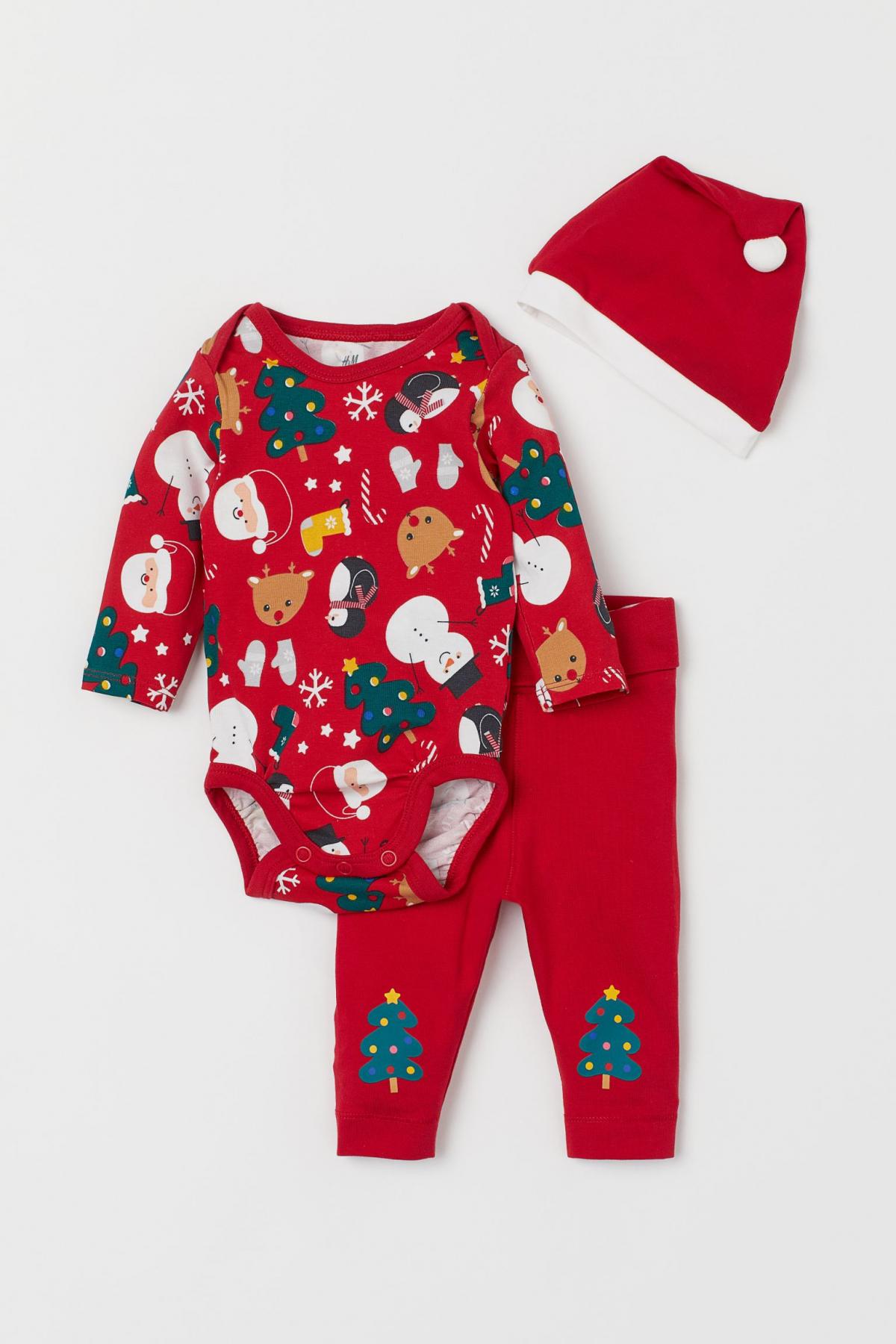 

Хлопковый комплект из 3 предметов H&M 62 (2-4m) Красный (6121-08664820041)
