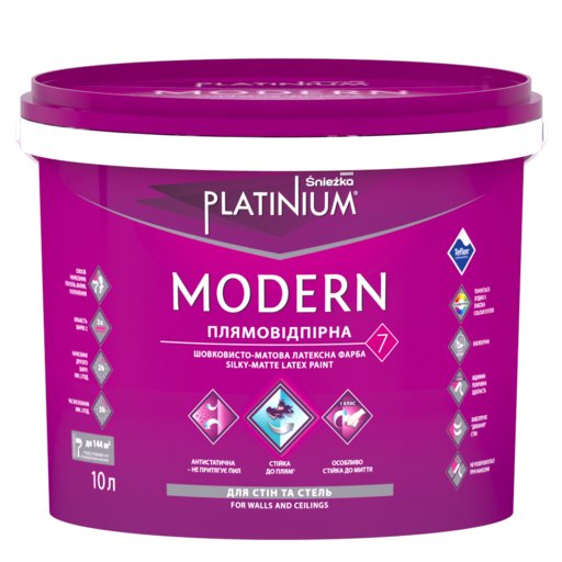 

Краска латексная Platinium Modern Sniezka база А 10 л (11876396)