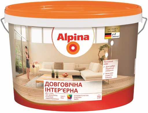 

Краска интерьерная Alpina долговечная В1 5 л (11064781)