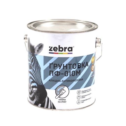 

Грунтовка ЗЕБРА ПФ-010М черная 2,8 кг (11853464)