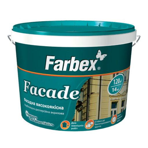 

Краска фасадная Farbex белая 4,2 кг (11589732)