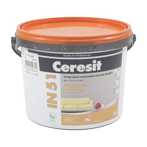 

Краска акриловая Ceresit IN51 STANDART 3 л (11847710)
