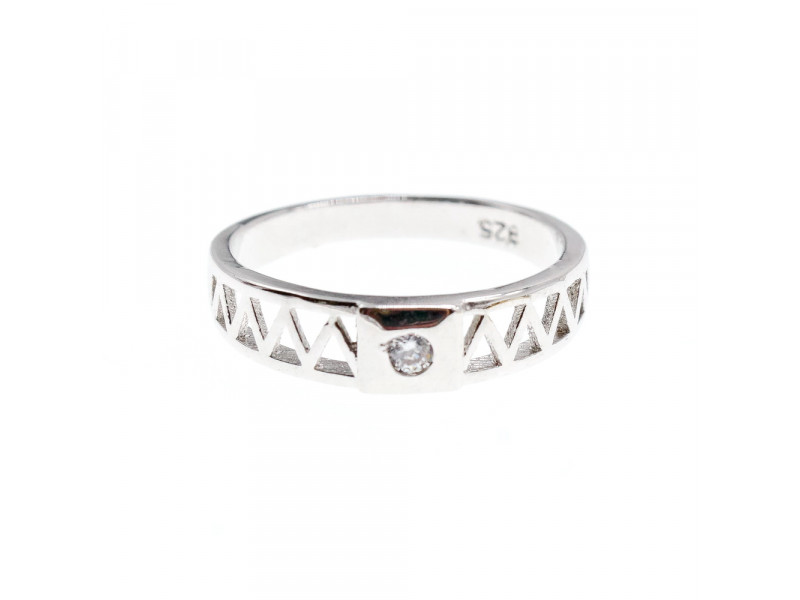 

Серебряное кольцо 925 пробы с фианитом Классика Sky Jewelry 002498