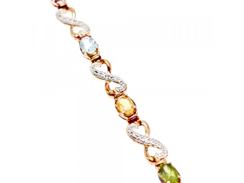 

Серебряный браслет в позолоте с натуральными камнями Натуральный Sky Jewelry 002373