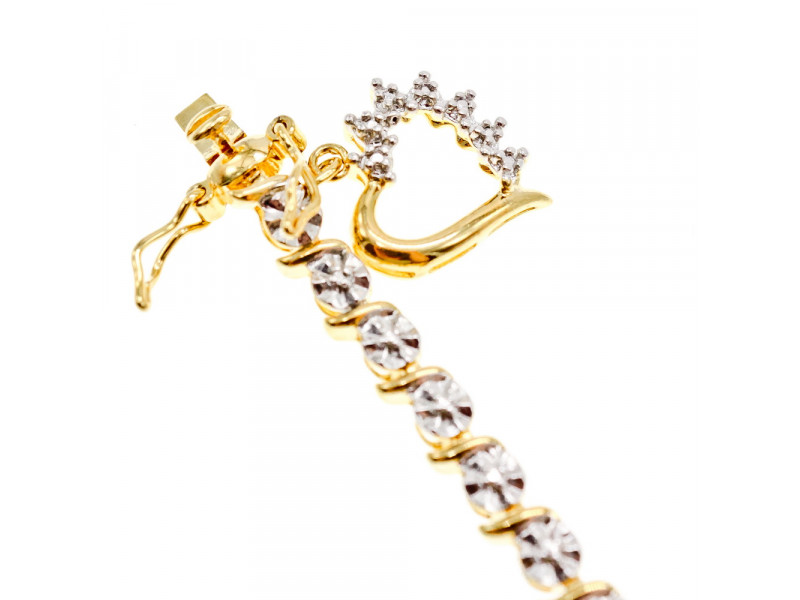 

Серебряный браслет в позолоте Сердце Sky Jewelry 002379