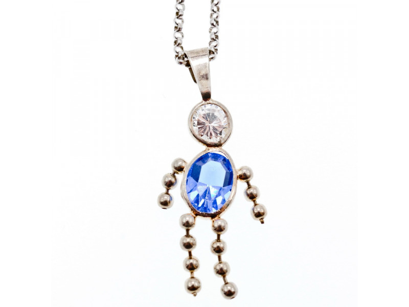 

Серебряная цепочка с кулоном фианиты Изображение человека Натуральный Sky Jewelry 002207