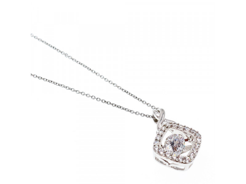 

Серебряная цепочка с кулоном фианиты Блеск Sky Jewelry 002682