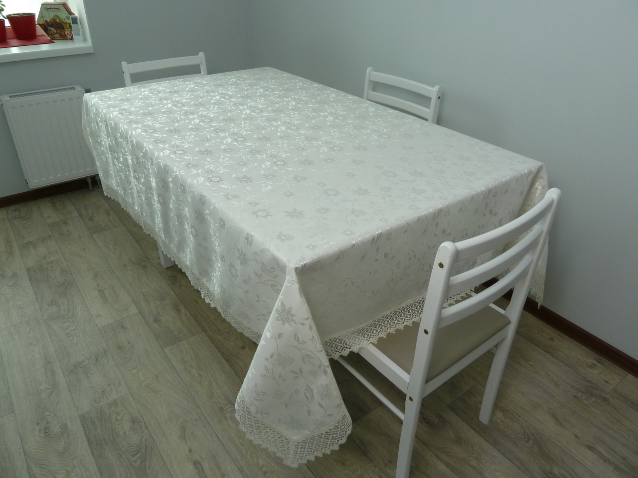 

Скатерть CARDION жаккардовая "ALYA" 160*300 см кремовая