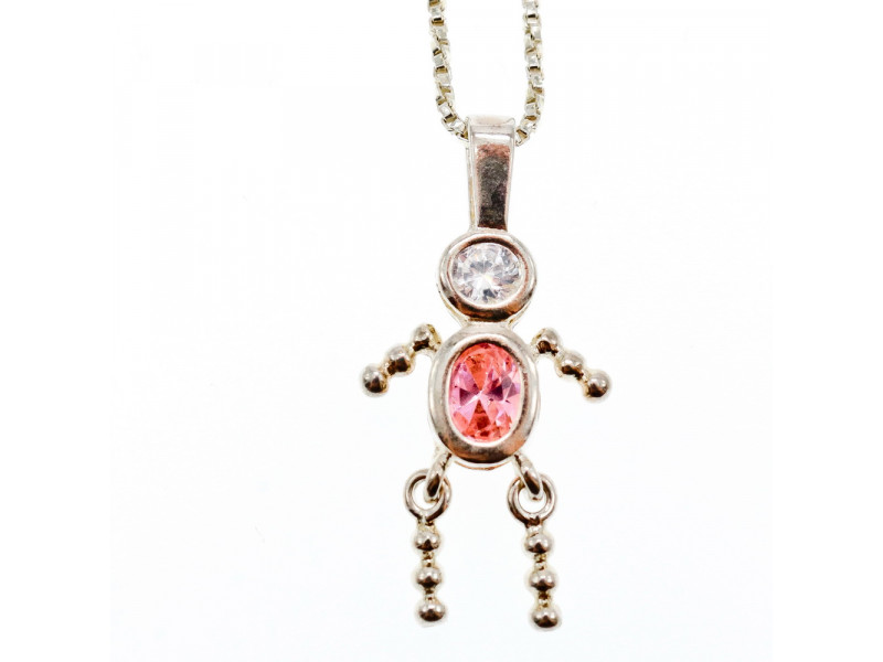 

Серебряная цепочка с кулоном фианиты Позитив Натуральный Sky Jewelry 002208