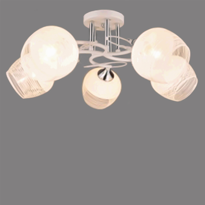 

Люстра потолочная Light House SR-17028/5 WT+CR D560*H230 белый + хром