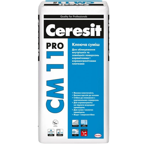 

Клеящая смесь для плитки Ceresit CM 11 pro 27кг