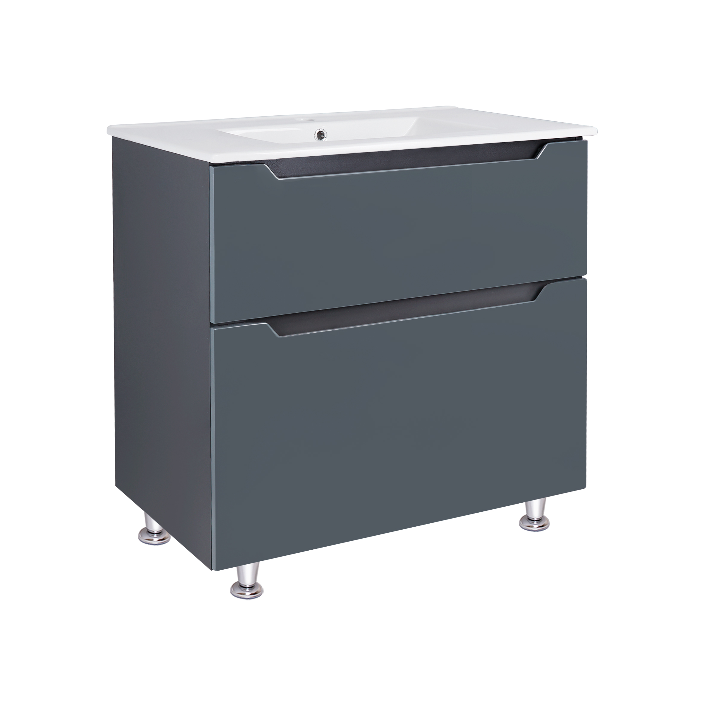 

Комплект Qtap Albatross 810х825х460 Graphite тумба напольная + раковина врезная QT1471TNВ8023080CG