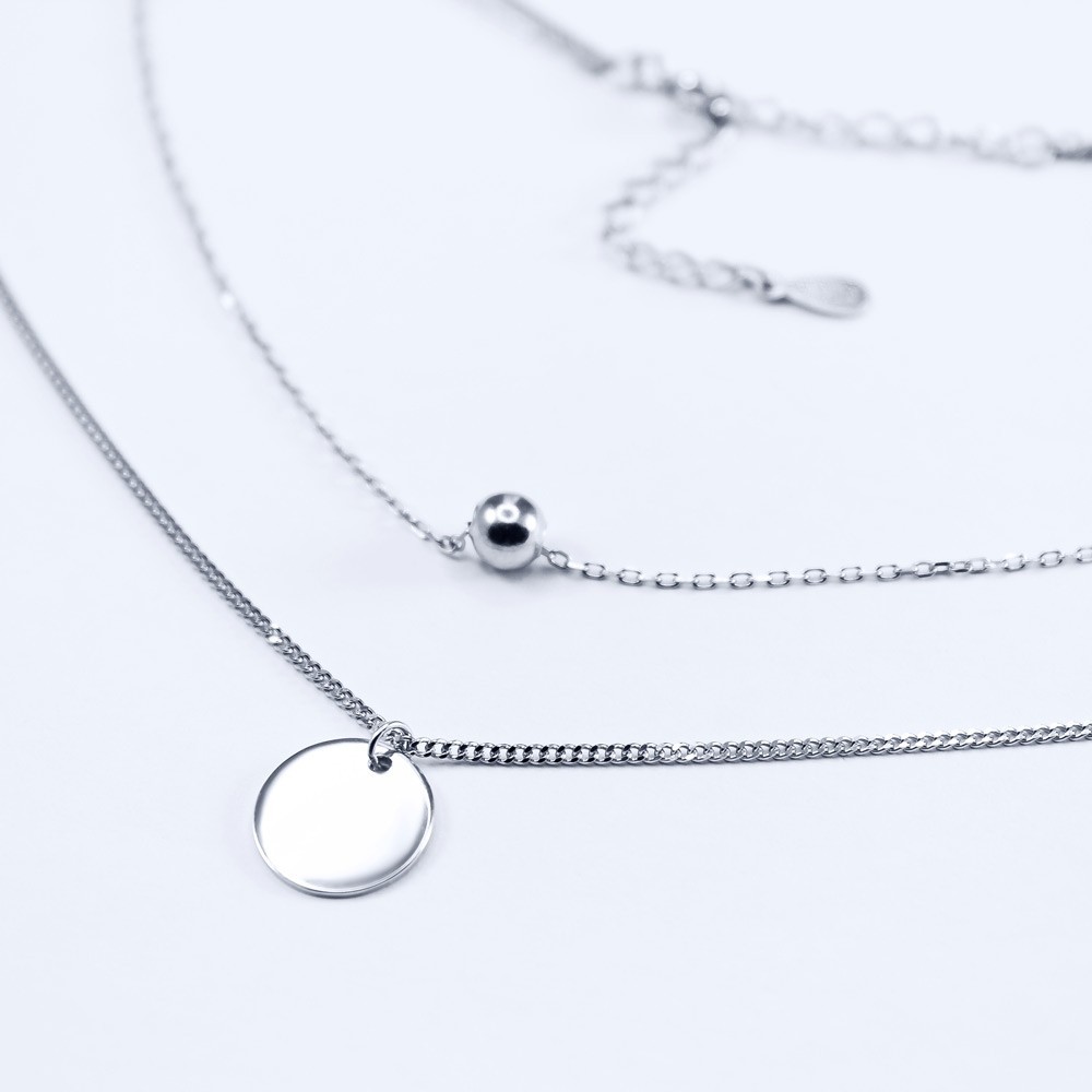 

Колье серебрянное INFINI родированное kl2-66