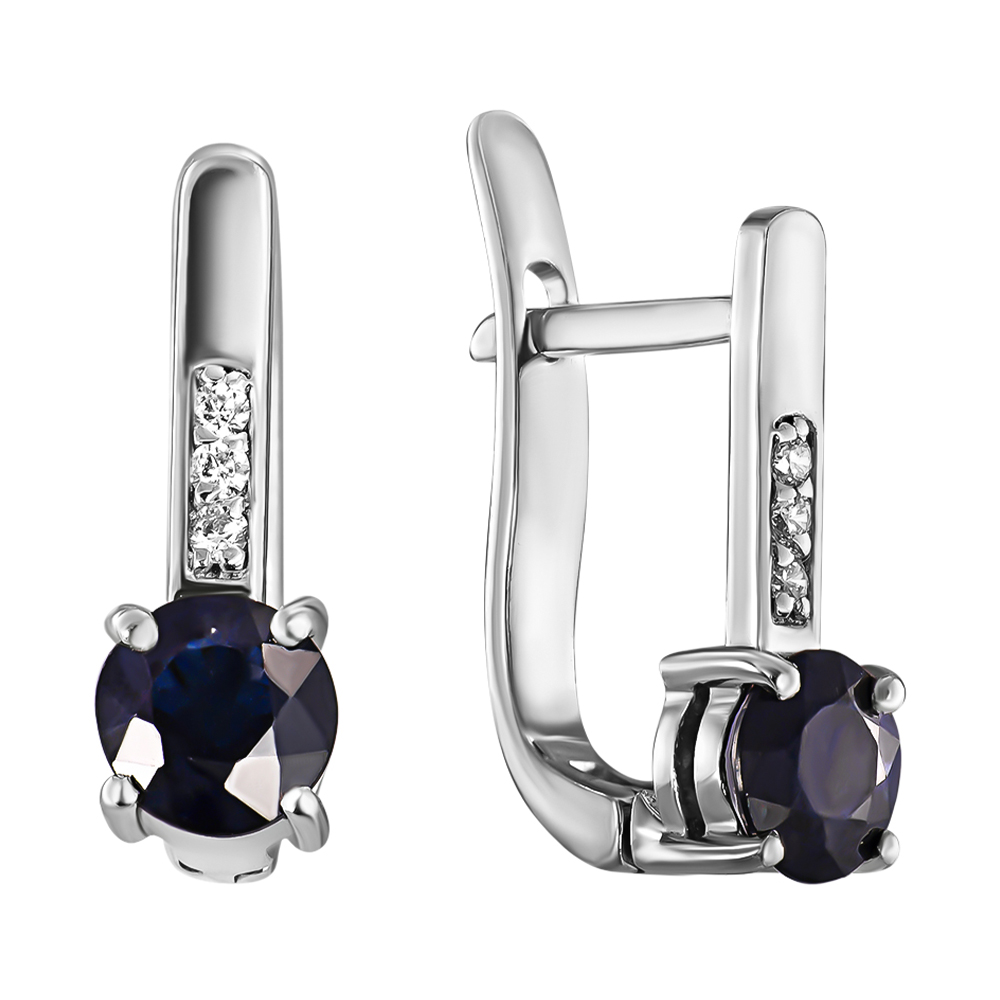 

Серебряные серьги с сапфирами и фианитами 000134503